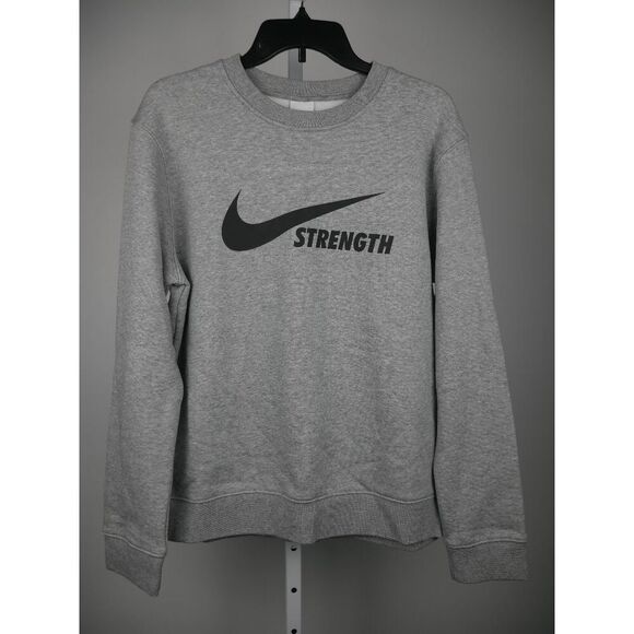 Nike Strength Unisex Crewneck Sweatshirt Grey M - Picture 2 of 8